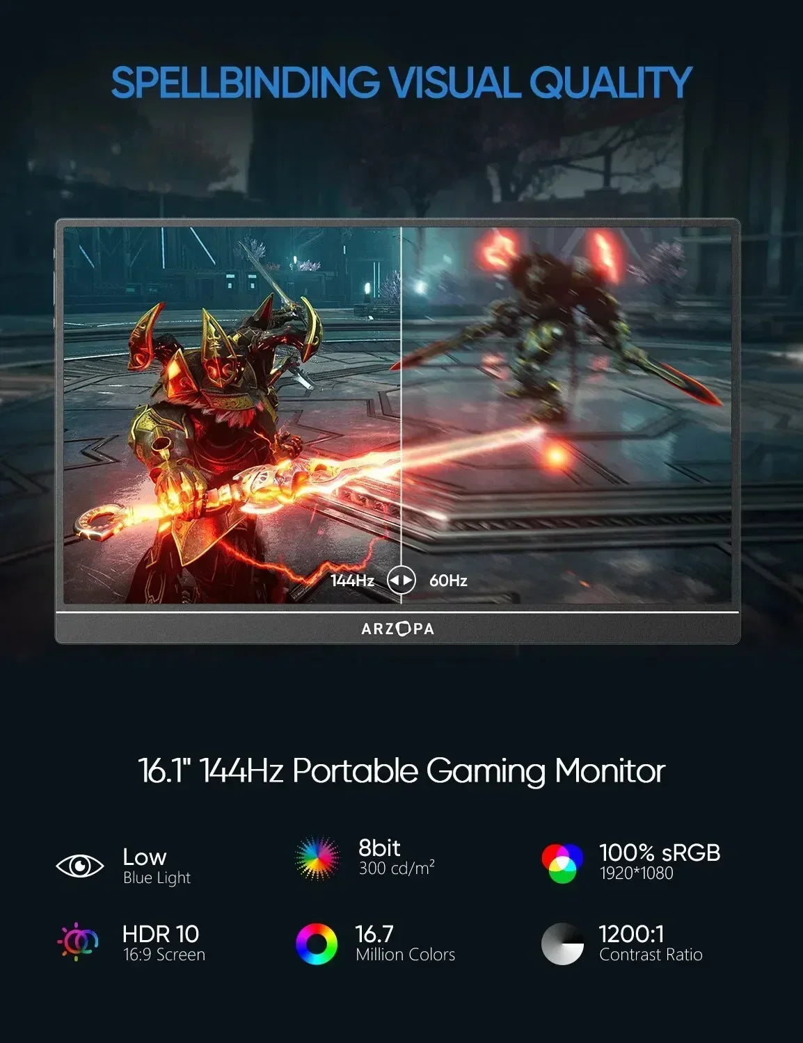 144hz IPS Portable Monitor for Laptop/PS5/PS4